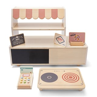 Woet® Wooden Shop and Restaurant Play Set